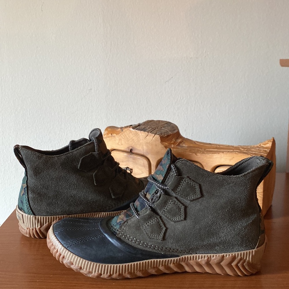 Sorel Out N About Camo Suede Waterproof Pac Boots